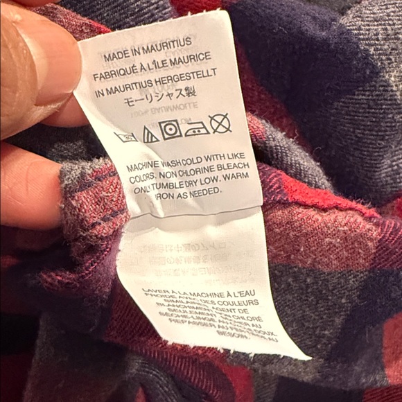 J. Crew Mercantile shirt Men’s Medium blue red gray check flannel button up M - Picture 7 of 7